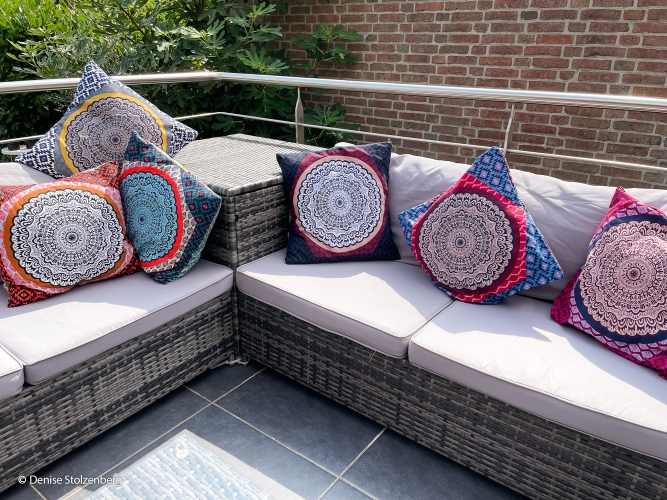 Canvas Swafing -  Pillow Party 2023 - Bunt-Bordeaux - by Jolijou - Panel